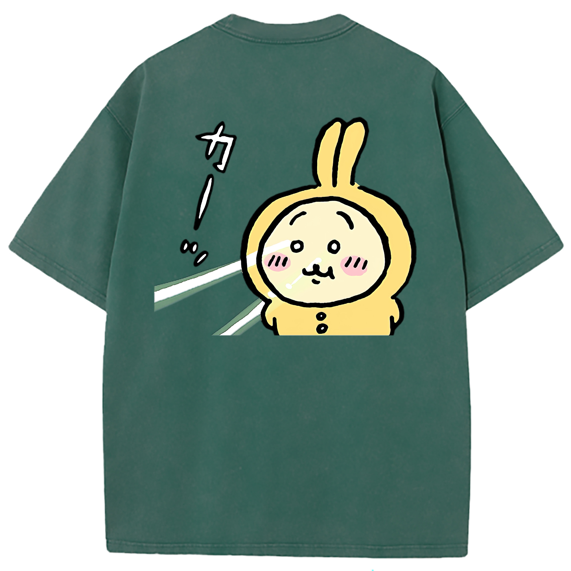 （画像用） ちいかわ うさぎ Chii-kawa usagi 綿100% ヴィンテージ風 半袖Tシャツ（背面プリント）